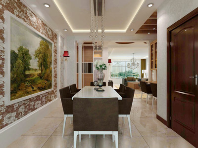 現代簡約四居及以上裝修效果案例 海威小區實景圖賞析